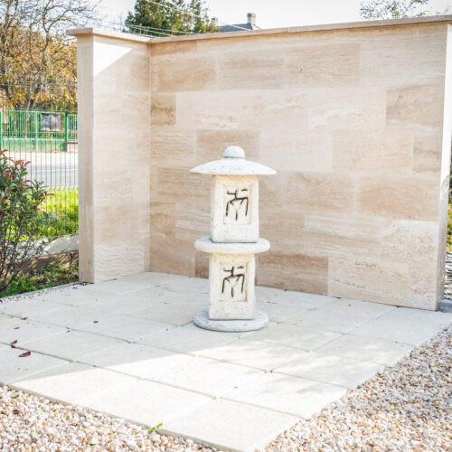 Himmelsrichtung garten steinlaterne quadratisch doppelt