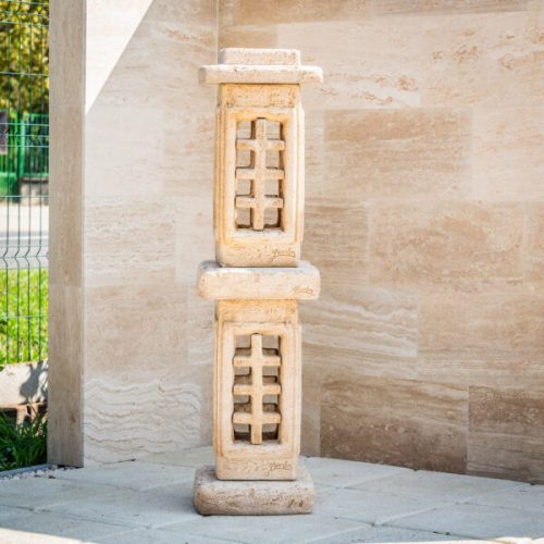 Pagoda garten steinlaterne doppelt mit Steineinlage